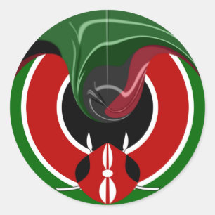 Adesivo Redondo Bandeira Fluid Kenyan