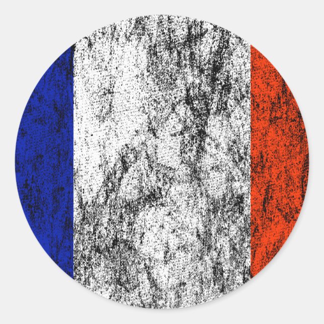 Adesivo Redondo bandeira frança (Frente)