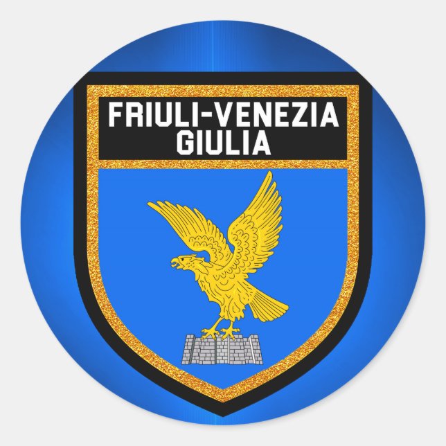 Adesivo Redondo Bandeira Friuli-Venezia Giulia (Frente)