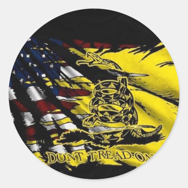 Adesivo Redondo Bandeira Gadsden - Liberdade Ou Morte (Frente)