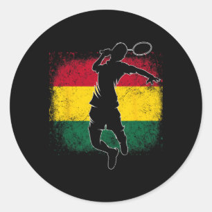Adesivo Redondo Bandeira Gana do Jogador de Badminton