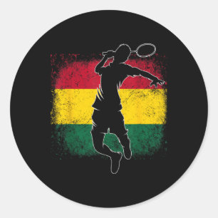 Adesivo Redondo Bandeira Gana do Jogador de Badminton