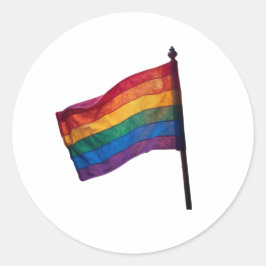 Adesivo Redondo bandeira gay lgbtq arco-íris