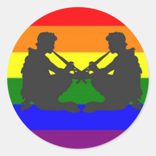 Adesivo Redondo Bandeira grega alternativa do orgulho gay