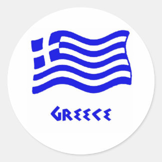 Adesivo Redondo Bandeira Grega (Onda)