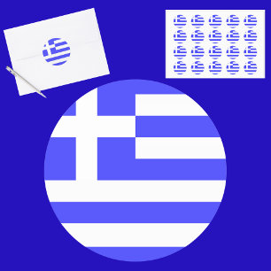 Adesivo Redondo Bandeira Grega Total