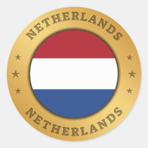 Adesivo Redondo Bandeira Holandesa