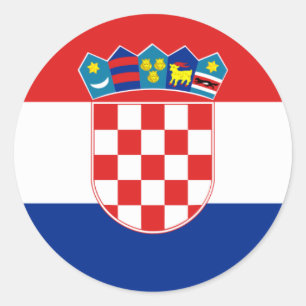 Adesivo Redondo Bandeira hora Hrvatska de Croatia