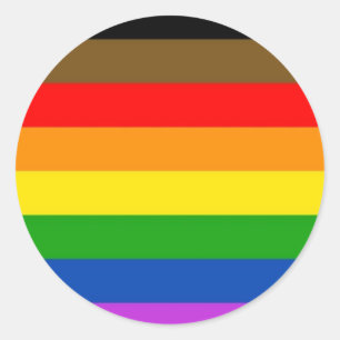 Adesivo Redondo Bandeira inclusiva do orgulho de LGBT