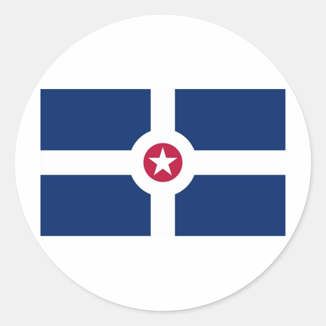 Adesivo Redondo bandeira indianapolis (Frente)