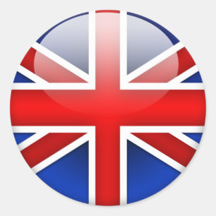 Adesivo Redondo Bandeira inglesa 2,0