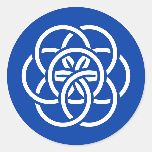 Adesivo Redondo Bandeira Internacional do Planeta Terra (Frente)