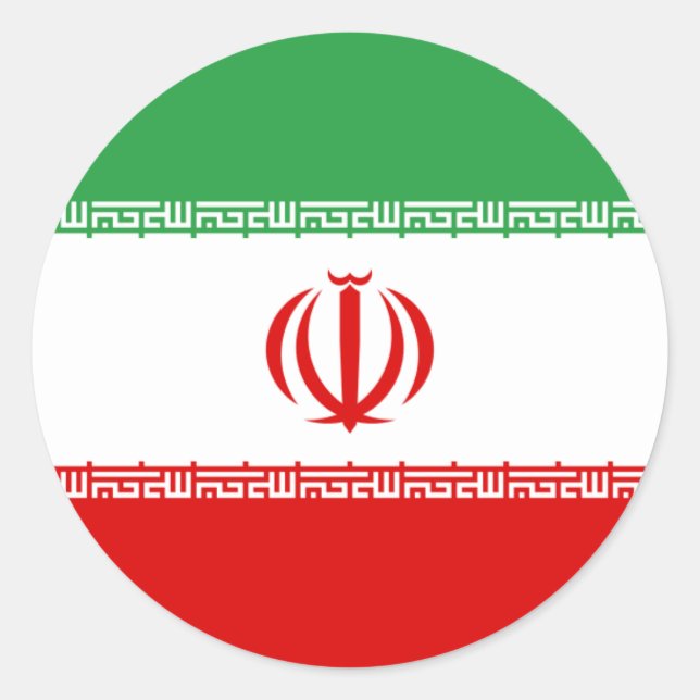 Adesivo Redondo Bandeira iraniana, Bandeira do Irã (Frente)