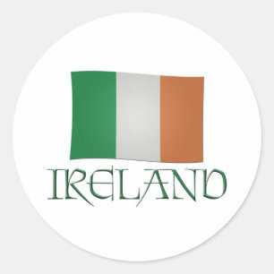 Adesivo Redondo Bandeira irlandesa -- Ireland