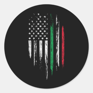 Adesivo Redondo Bandeira Italiana Americana Combo Itália EUA Itáli