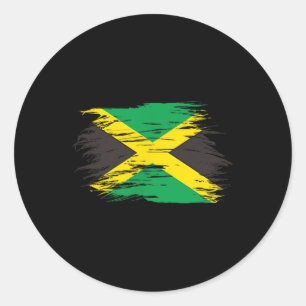 Adesivo Redondo Bandeira jamaicana Jamaica Souvenir Love Viagem Va