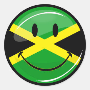 Adesivo Redondo Bandeira jamaicana sorridente