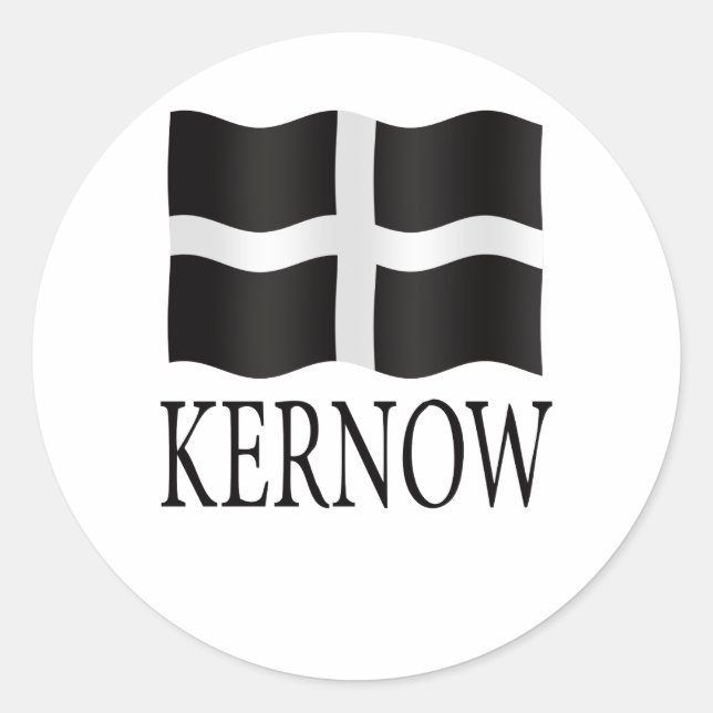Adesivo Redondo Bandeira Kernow (Cornwall) (Frente)
