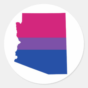 Adesivo Redondo bandeira listrada bissexual do orgulho da arizona