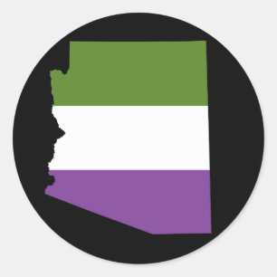 Adesivo Redondo bandeira listrada do genderqueer do orgulho da