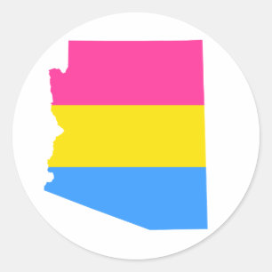 Adesivo Redondo bandeira listrada pansexual do orgulho da arizona