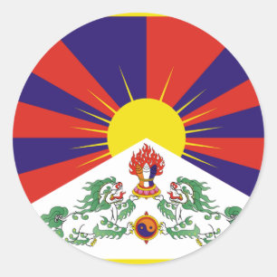 Adesivo Redondo Bandeira livre de Tibet