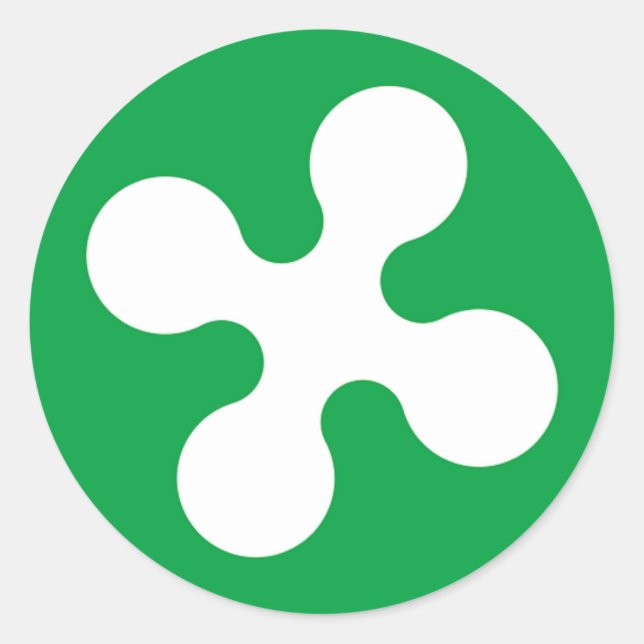 Adesivo Redondo Bandeira Lombardia (Itália) (Frente)