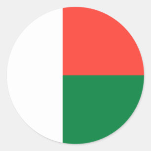 Adesivo Redondo Bandeira Madagáscar