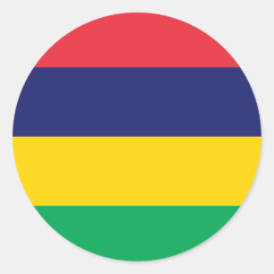 Adesivo Redondo Bandeira Maurícia