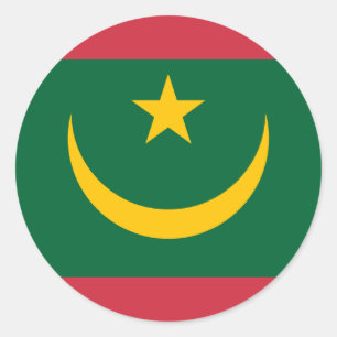 Adesivo Redondo Bandeira mauritana, Bandeira da Mauritânia