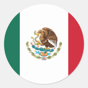 Adesivo Redondo Bandeira mexicana - Bandeira do México