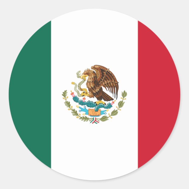 Adesivo Redondo Bandeira mexicana, Bandeira do México (Frente)