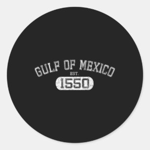 Adesivo Redondo Bandeira Mexicana Do Golfo Do México Est 1550