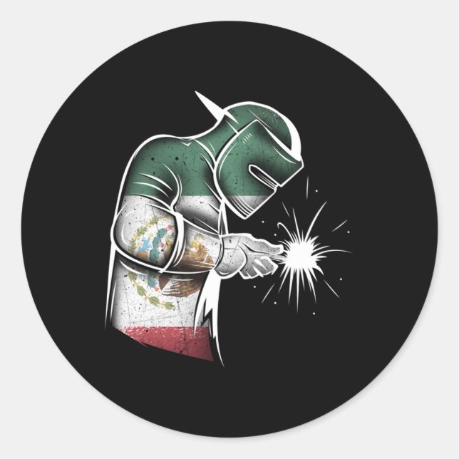 Adesivo Redondo Bandeira mexicana do Welder (Frente)