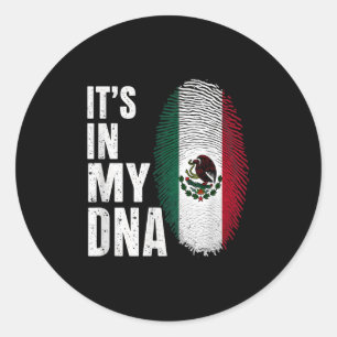 Adesivo Redondo Bandeira Mexicana Está No Meu Dna