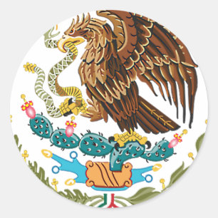ADESIVO REDONDO BANDEIRA MEXICANA - ESTILO DE MÉXICO - BRASÃO