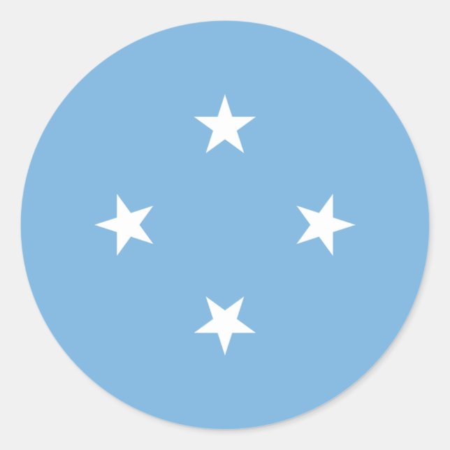 Adesivo Redondo Bandeira Micronésia, Estados Federados da Micronés (Frente)
