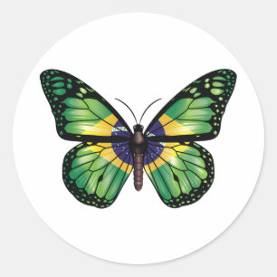 Adesivo Redondo Bandeira Monarca da Borboleta do Brasil