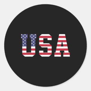 Adesivo Redondo Bandeira Nacional Americana 4 De Julho