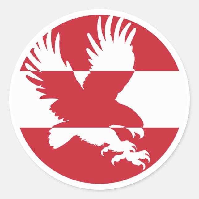 Adesivo Redondo Bandeira Nacional Austríaca de Águia Negra (Frente)