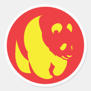 Adesivo Redondo Bandeira Nacional Chinesa para o Panda