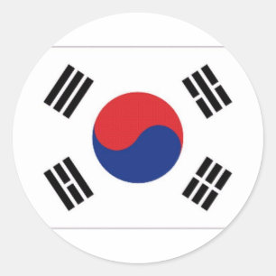 Adesivo Redondo Bandeira Nacional da Coreia do Sul