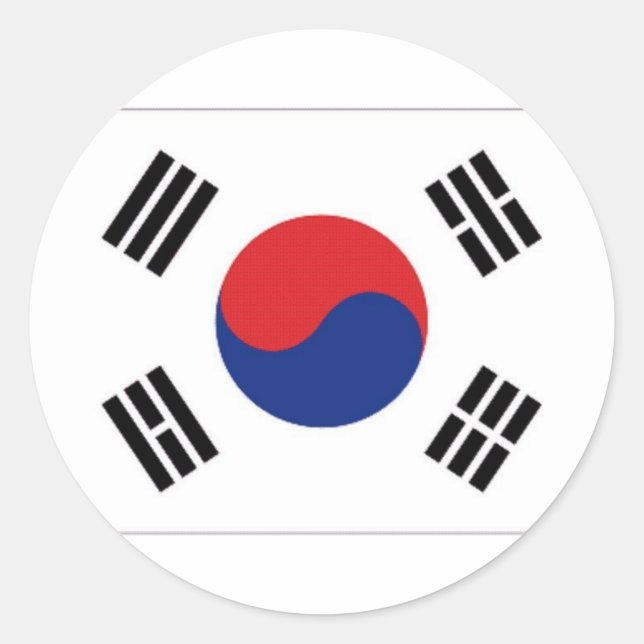 Adesivo Redondo Bandeira Nacional da Coreia do Sul (Frente)