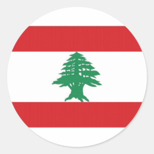 Adesivo Redondo Bandeira nacional de Líbano