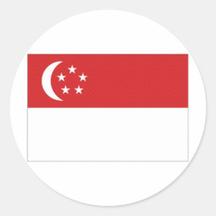 Adesivo Redondo Bandeira nacional de Singapore