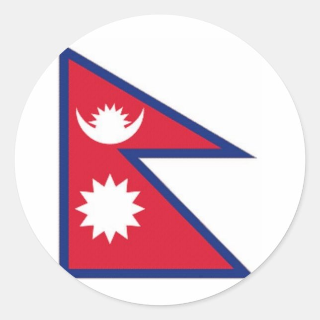 Adesivo Redondo Bandeira Nacional do Nepal (Frente)