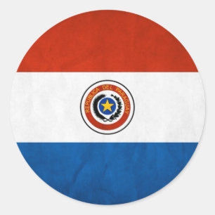 Adesivo Redondo Bandeira Nacional do Paraguai