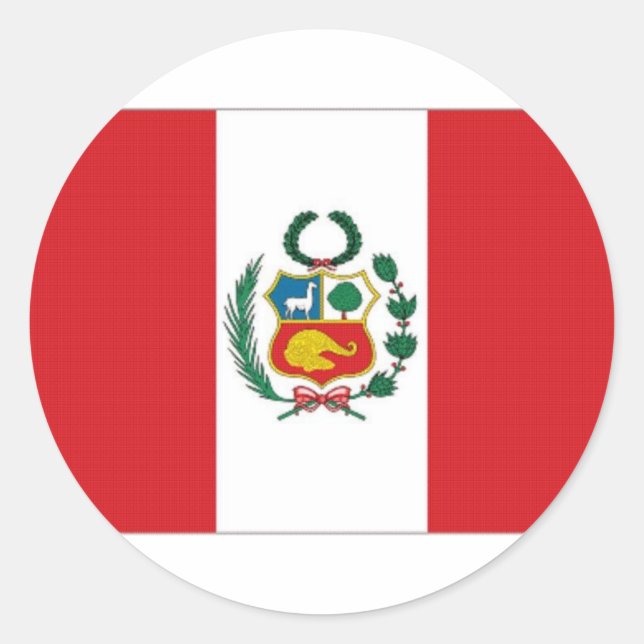 Adesivo Redondo Bandeira Nacional do Peru (Frente)