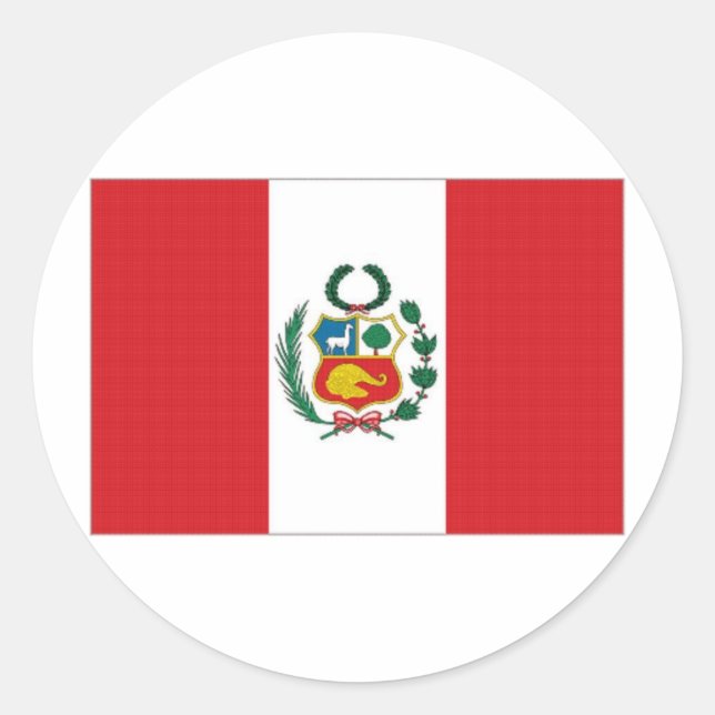 Adesivo Redondo Bandeira Nacional do Peru (Frente)