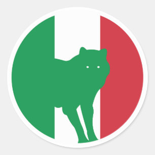 Adesivo Redondo Bandeira Nacional Italiana do Lobo